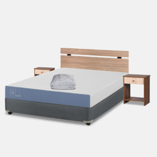 Cama Americana Full Excellence + Set Olmo + Plumón