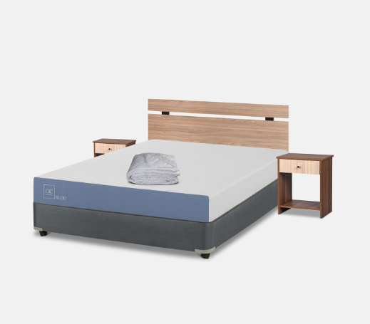 Cama Americana Full Excellence + Set Olmo + Plumón