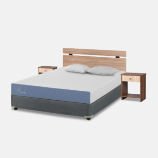 Cama Americana Full Excellence + Set Olmo + Almohadas