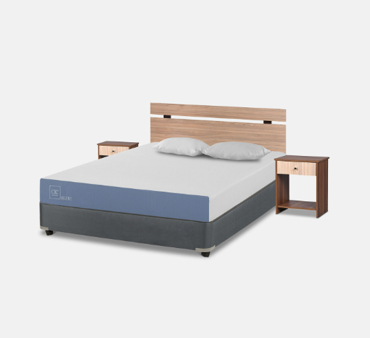 Cama Americana Full Excellence + Set Olmo + Almohadas