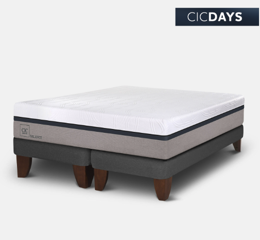 Cama Europea 2 Plazas Balance Base Dividida