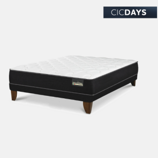 Cama Europea Belsogno 2 Plazas Plus Black