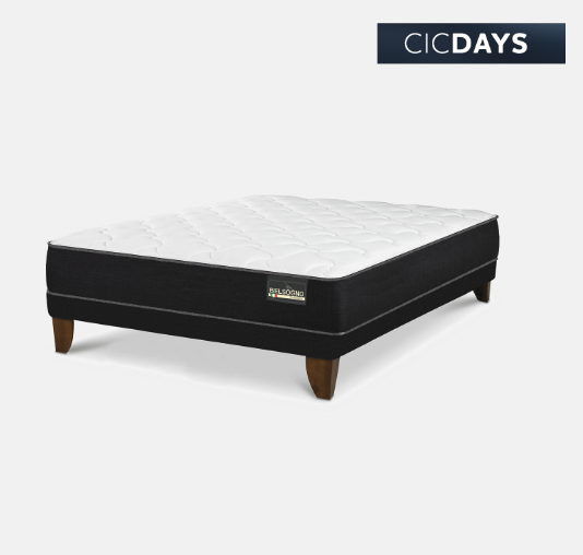 Cama Europea Belsogno 2 Plazas Plus Black