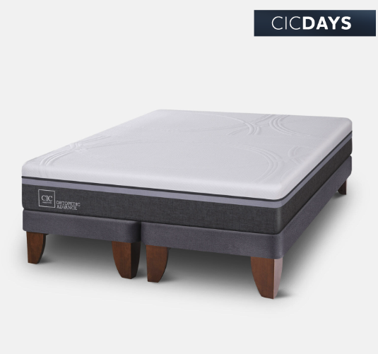 Cama Europea 2 Plazas Ortopedic Advance Base Dividida