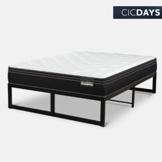 Cama Iron Smart Belsogno 2 Plazas Premium Black