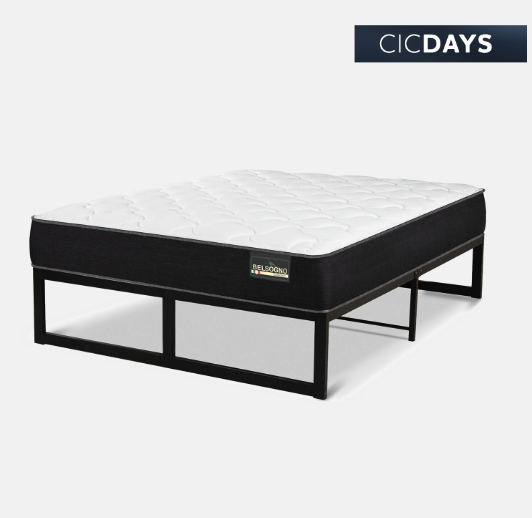 Cama Iron Smart Belsogno 2 Plazas Plus Black