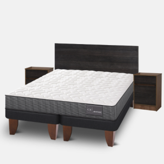 Cama Europea 2 Plazas Anatomic Base Dividida + Set Espresso