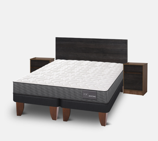 Cama Europea 2 Plazas Anatomic Base Dividida + Set Espresso