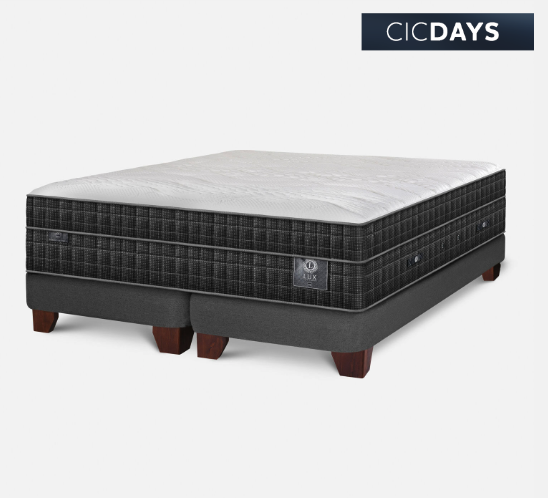 Cama Europea 2 Plazas Lux Base Dividida Baja