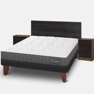 Cama Europea 2 Plazas Anatomic Base Normal + Set Espresso