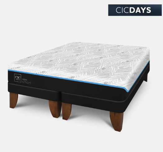 Cama Europea 2 Plazas Infinity Green Base Dividida