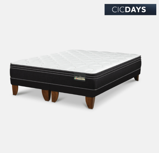 Cama Europea Belsogno 2 Plazas Premium Black