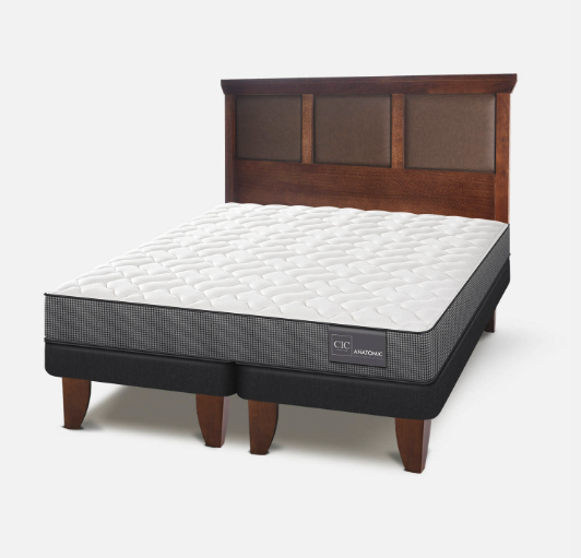 Cama Europea King Anatomic + Respaldo Torino Caramel