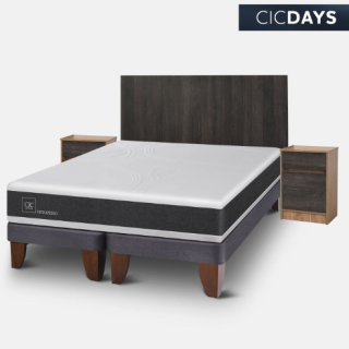 Cama Europea King Ortopedic + Set Espresso