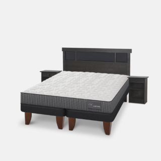 Cama Europea King Anatomic + Set Dublín Gris